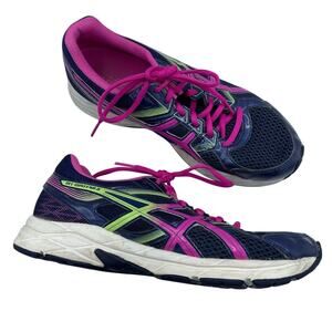 ASICS Gel Contend 3 Blue & Pink Running Shoes Sneakers Womens 8 Bright Colorful